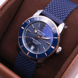 Breitling Superocean Heritage B20 Automatic 42 Blue Dial Blue Mesh Bracelet Watch for Men - UB2010161C1S1 Buy Now By Breitling