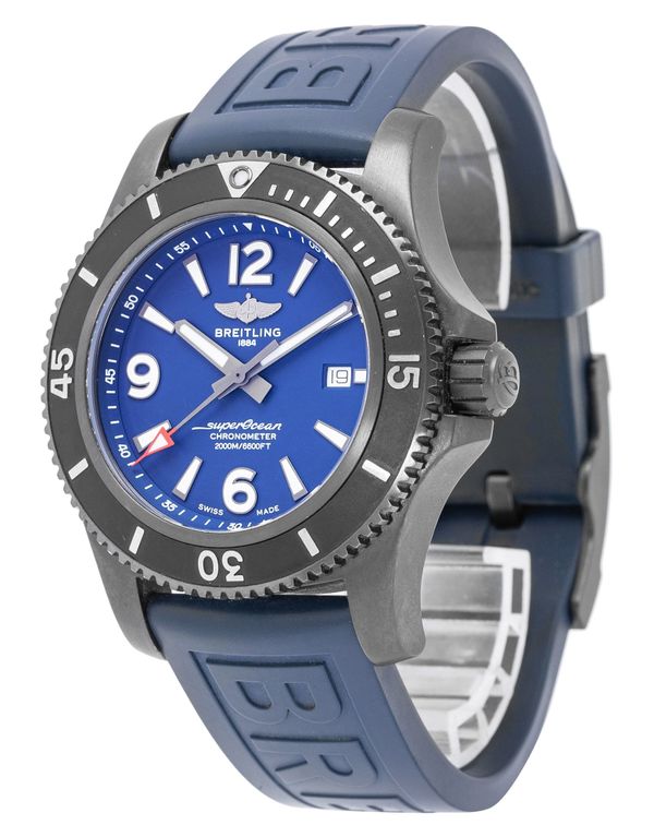 Breitling Superocean Automatic 46mm Blue Dial Blue Rubber Strap Watch for Men - M17368D71C1S1 Buy Now By Breitling