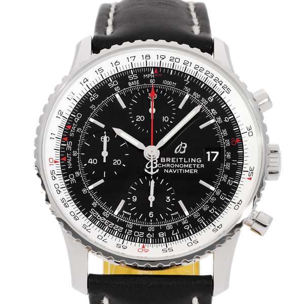 Breitling Navitimer 1 Chronograph 41mm Automatic Black Dial Black Leather Strap Mens Watch - A13324121B1P1 Buy Now By Breitling