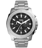 Fossil Modern Machine Black Dial Silver Steel Strap Watch for Men - FS4926 Buy Now By Fossil