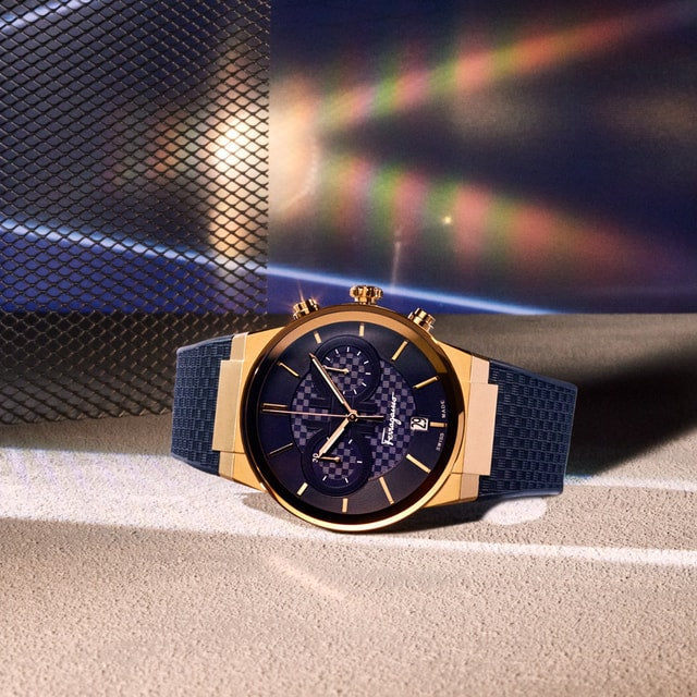 Salvatore Ferragamo Sapphire Blue Dial Blue Rubber Strap Watch for Men - SFHP00220 Buy Now By Salvatore Ferragamo