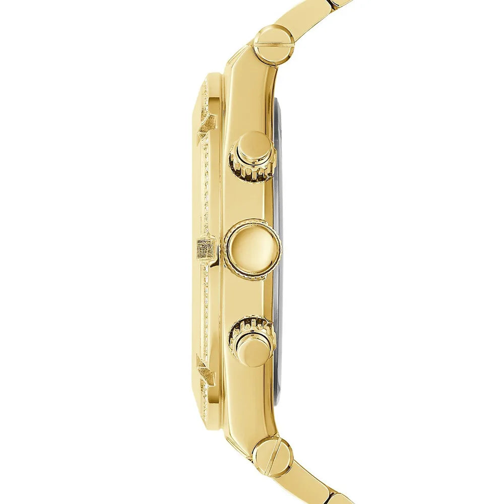 Guess Continental Diamonds Gold Dial Gold Steel Strap Watch for Men - GW0261G2 Buy Now By Guess