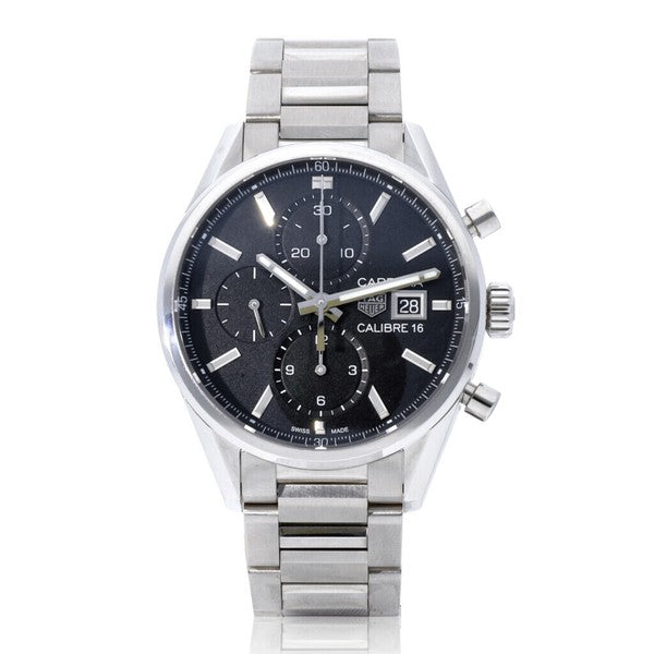 Tag Heuer Carrera Automatic Chronograph Black Dial Silver Steel Strap Watch for Men - CBK2110.BA0715 Buy Now By Tag Heuer