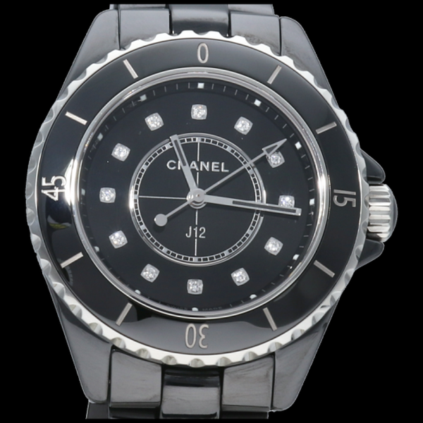 Chanel J12 Quartz Diamonds Black Dial Black Steel Strap Watch for Women - J12 H5701 Buy Now By Chanel