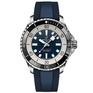 Breitling Superocean Automatic 46 Blue Dial Blue Rubber Strap Watch for Men - A17378E71C1S1 Buy Now By Breitling