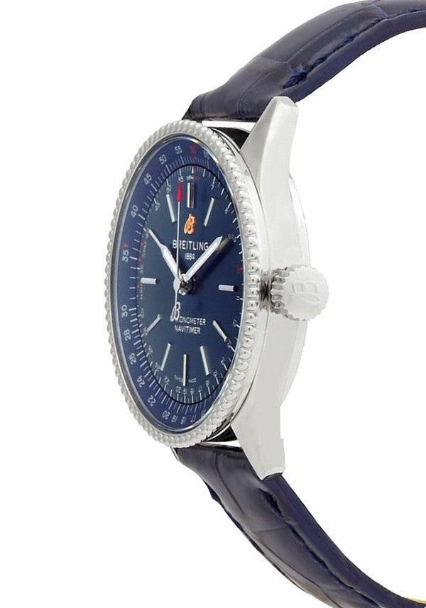 Breitling Navitimer Automatic 35 Blue Dial Blue Leather Strap Watch for Men - A17395161C1P1 Buy Now By Breitling