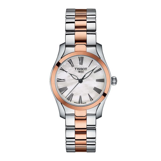 Tissot T Wave Mother of Pearl Dial Two Tone Steel Strap Watch For Women - T112.210.22.113.01 Buy Now By Tissot