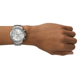 Fossil Bannon Multifunction Chronograph Silver Dial Silver Steel Strap Watch for Men - BQ2490 Buy Now By Fossil