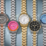 Fossil Blue Dive Three Hand Green Dial Rose Gold Steel Strap Watch For Women - ES5371 Buy Now By Fossil