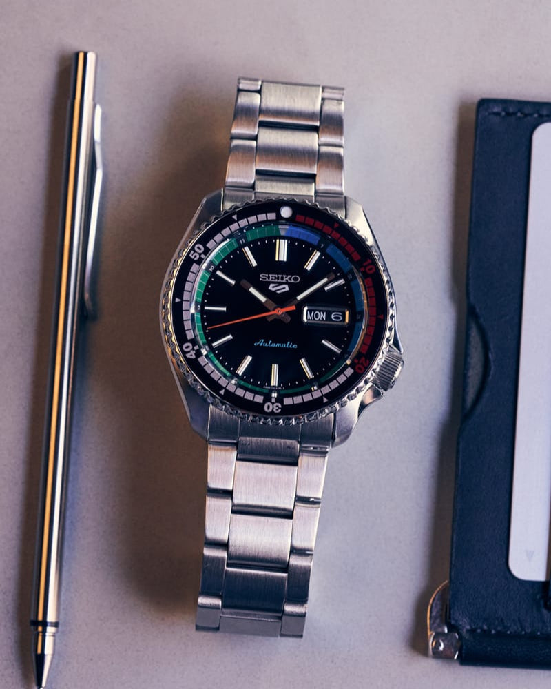 Seiko 5 Sports SKX Series Regatta Timer Retro Blue Dial Silver Steel Strap Watch For Men - SRPK13K1 Buy Now By Seiko