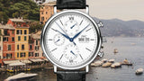 IWC Portofino Chronograph White Dial Black Leather Strap Watch for Men - IW391024 Buy Now By IWC