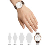 Emporio Armani Minimalist Quartz White Dial Brown Leather Strap Watch For Men - AR11572 Buy Now By Emporio Armani