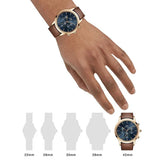 Daniel Wellington Iconic Chronograph Blue Dial Brown Leather Strap Watch For Men - DW00100639 Buy Now By Daniel Wellington