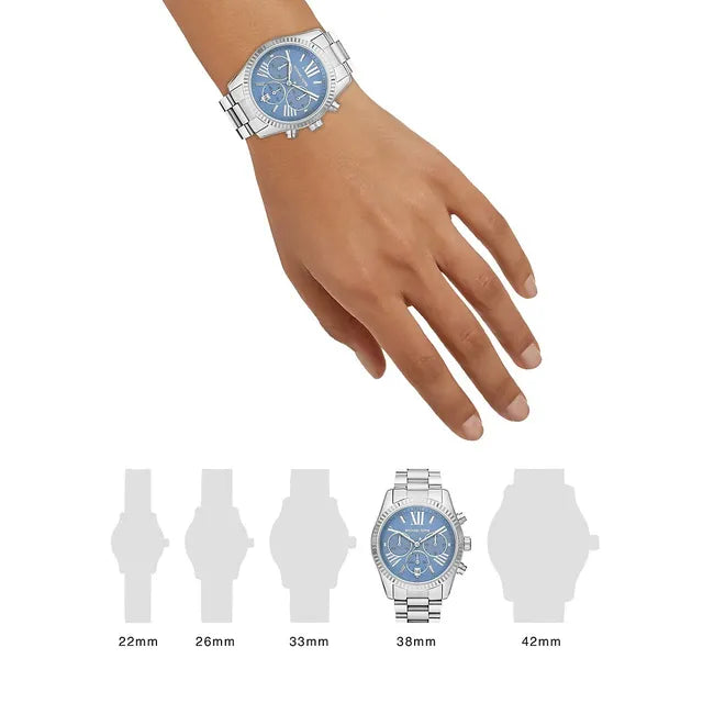 Michael Kors Lexington Chronograph Blue Dial Silver Steel Strap Watch For Women - MK7215 Buy Now By Michael Kors