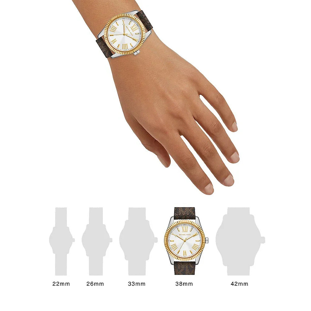 Michael Kors Lexington Silver Dial Brown Leather Strap Watch For Women - MK4745 Buy Now By Michael Kors