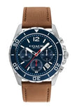 Coach Kent Chronograph Blue Dial Brown Leather Strap Watch for Men - 14602560 Buy Now By Coach