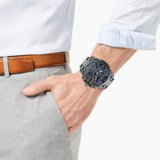 Diesel Mega Chief Chronograph Blue Dial Black Steel Strap Watch For Men - DZ4329 Buy Now By Diesel