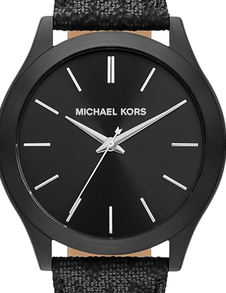 Michael Kors Slim Runway Black Dial Black Leather Strap Watch For Men - MK8908 Buy Now By Michael Kors