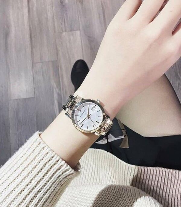 Burberry The City Diamonds White Dial Two Tone Steel Strap Watch for Women - BU9127 Buy Now By Burberry