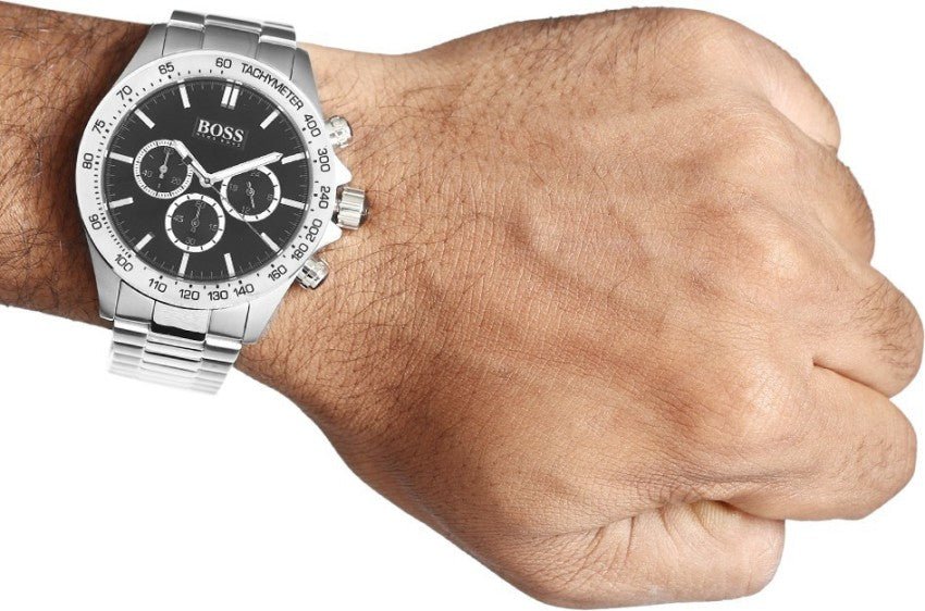 Hugo Boss Ikon Black Dial Silver Steel Strap Watch for Men - 1512965 Buy Now By Hugo Boss