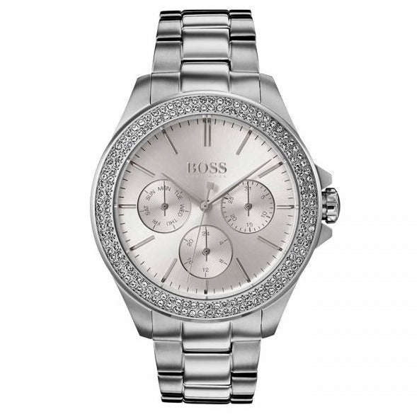 Hugo Boss Premiere Silver Dial Silver Steel Strap Watch for Women - 1502442 Buy Now By Hugo Boss