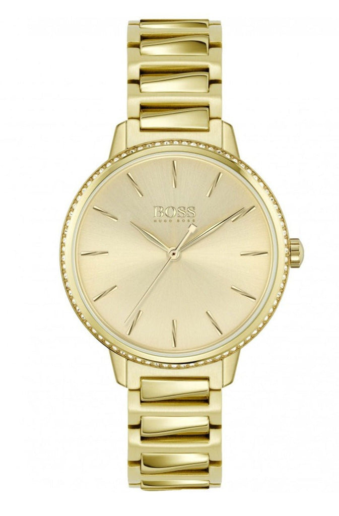 Hugo Boss Signature Gold Dial Gold Steel Strap Watch for Women - 1502541 Buy Now By Hugo Boss