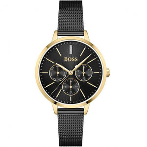 Hugo Boss Symphony Black Dial Black Mesh Bracelet Watch for Women - 1502601 Buy Now By Hugo Boss