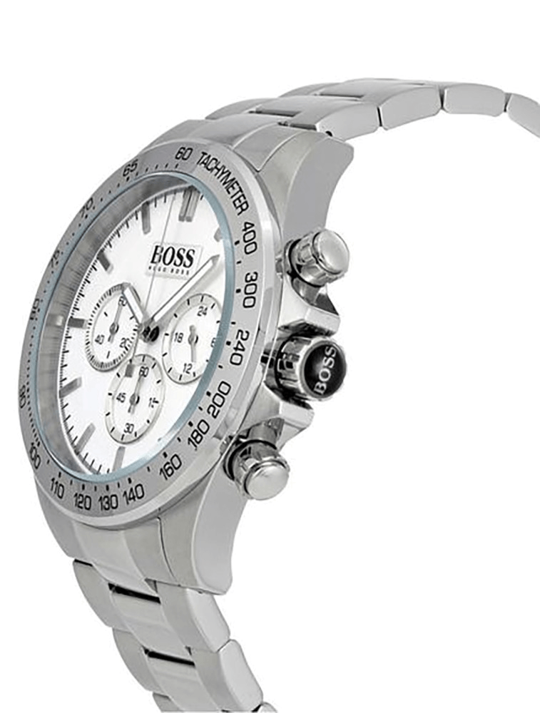 Hugo Boss Ikon Chronograph White Dial Silver Steel Strap Watch for Men - 1512962 Buy Now By Hugo Boss
