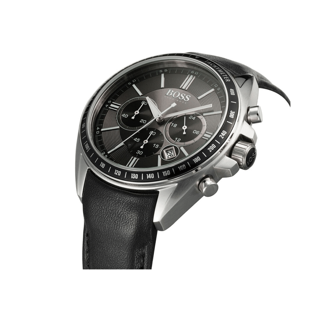 Hugo Boss Contemporary Sport Driver Black Dial Black Leather Strap Watch for Men - 1513085 Buy Now By Hugo Boss