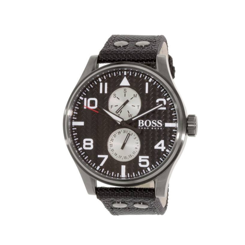 Hugo Boss Aeroliner Maxx Quartz Black Dial Black Nylon Strap Watch For Men - HB1513086 Buy Now By Hugo Boss