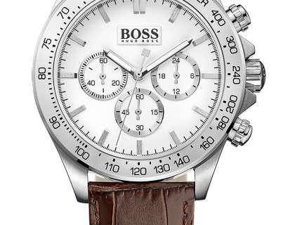 Hugo Boss Ikon White Dial Brown Leather Strap Watch for Men - 1513175 Buy Now By Hugo Boss