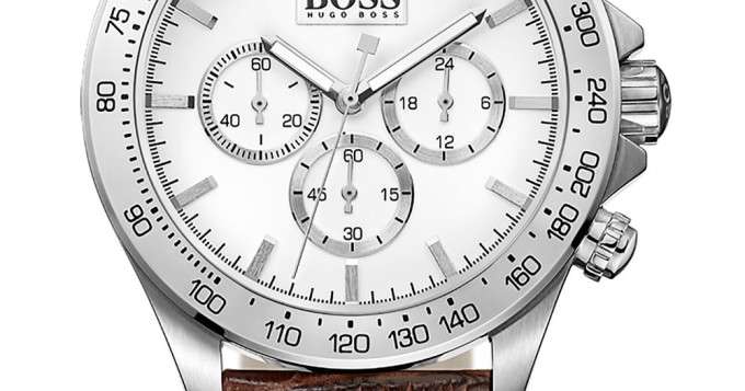 Hugo Boss Ikon White Dial Brown Leather Strap Watch for Men - 1513175 Buy Now By Hugo Boss