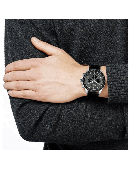 Hugo Boss Ikon Grey Dial Black Leather Strap Watch for Men - 1513177 Buy Now By Hugo Boss