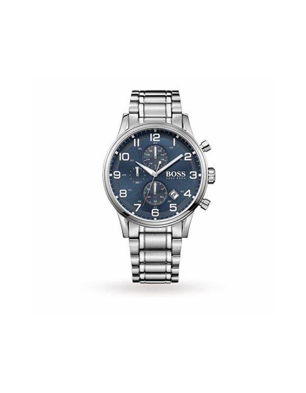 Hugo Boss Aeroliner Blue Dial Silver Steel Strap Watch for Men - 1513183 Buy Now By Hugo Boss