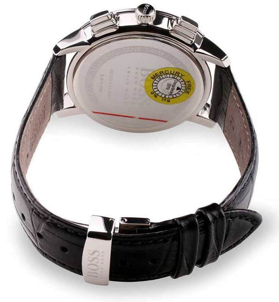 Hugo Boss Chronograph Black Dial Black Leather Strap Watch For Men - 1513266 Buy Now By Hugo Boss