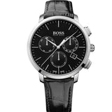 Hugo Boss Chronograph Black Dial Black Leather Strap Watch For Men - 1513266 Buy Now By Hugo Boss