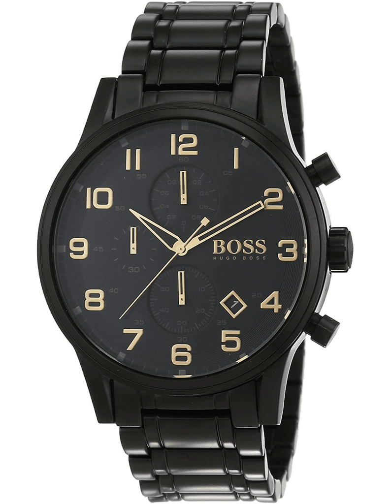 Hugo Boss Aeroliner Black Dial Black Steel Strap Watch for Men - 1513275 Buy Now By Hugo Boss