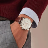 Hugo Boss Jet White Dial Brown Leather Strap Watch for Men - 1513280 Buy Now By Hugo Boss