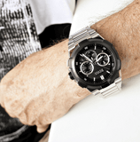 Hugo Boss Supernova Chronograph Black Dial Silver Steel Strap Watch for Men - 1513359 Buy Now By Hugo Boss