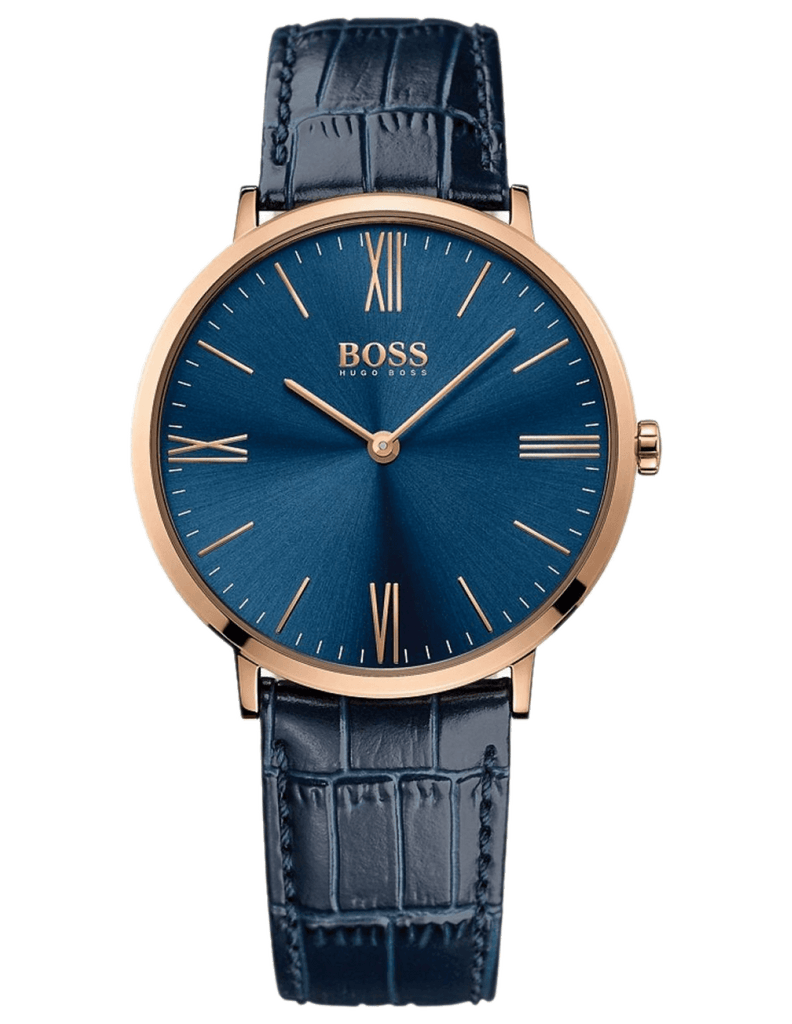 Hugo Boss Jackson Blue Dial Black Leather Strap Watch for Men - 1513371 Buy Now By Hugo Boss