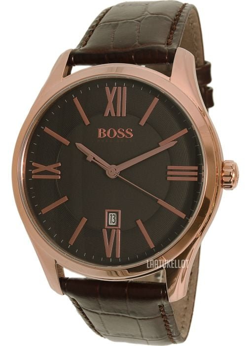 Hugo Boss Ambassador Grey Dial Brown Leather Strap Watch for Men - 1513387 Buy Now By Hugo Boss