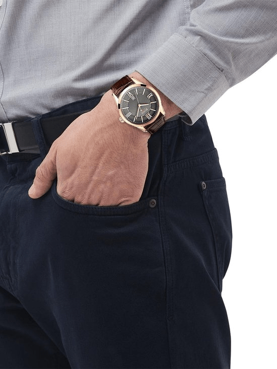 Hugo Boss Ambassador Grey Dial Brown Leather Strap Watch for Men - 1513387 Buy Now By Hugo Boss