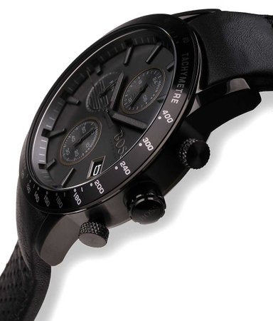 Hugo Boss Rafale Chronograph Black Dial Black Leather Strap Watch For Men - 1513456 Buy Now By Hugo Boss
