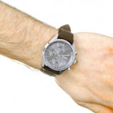 Hugo Boss Grand Prix Grey Dial Brown Leather Strap Watch for Men - 1513476 Buy Now By Hugo Boss