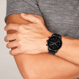 Hugo Boss Navigator Black Dial Black Leather Strap Watch for Men - 1513497 Buy Now By Hugo Boss