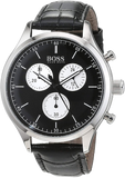 Hugo Boss Companion Black Dial Black Leather Strap Watch for Men - 1513543 Buy Now By Hugo Boss
