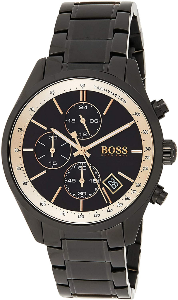 Hugo Boss Grand Prix Black Dial Black Steel Strap Watch for Men - 1513578 Buy Now By Hugo Boss