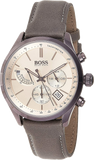 Hugo Boss Grand Prix White Dial Grey Leather Strap Watch for Men - 1513633 Buy Now By Hugo Boss