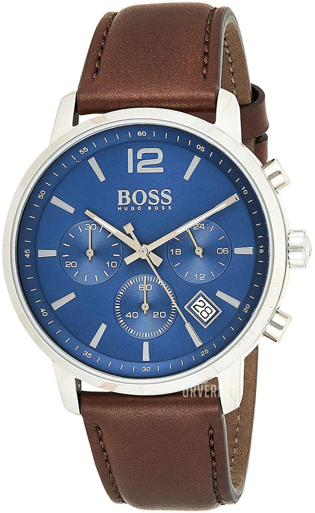 Hugo Boss Attitude Blue Dial Brown Leather Strap Watch for Men - 1513606 Buy Now By Hugo Boss