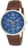 Hugo Boss Attitude Blue Dial Brown Leather Strap Watch for Men - 1513606 Buy Now By Hugo Boss